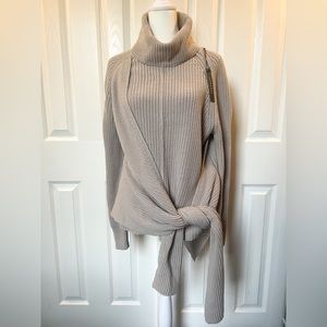 NWT Tan Acrobat Front Knot Sweater Size Large